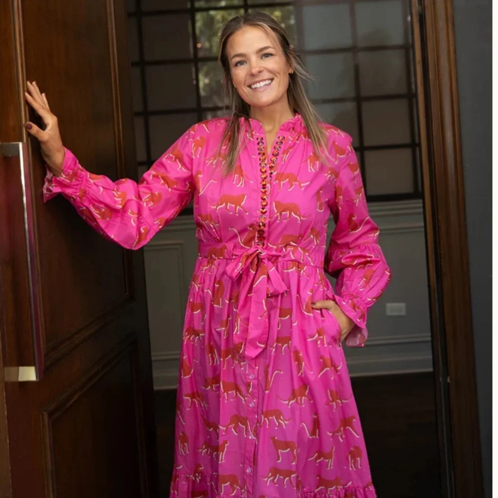 New w Tag: Sheridan French Britt Dress in Festive Cheetah. Size Small - Picture 3 of 16